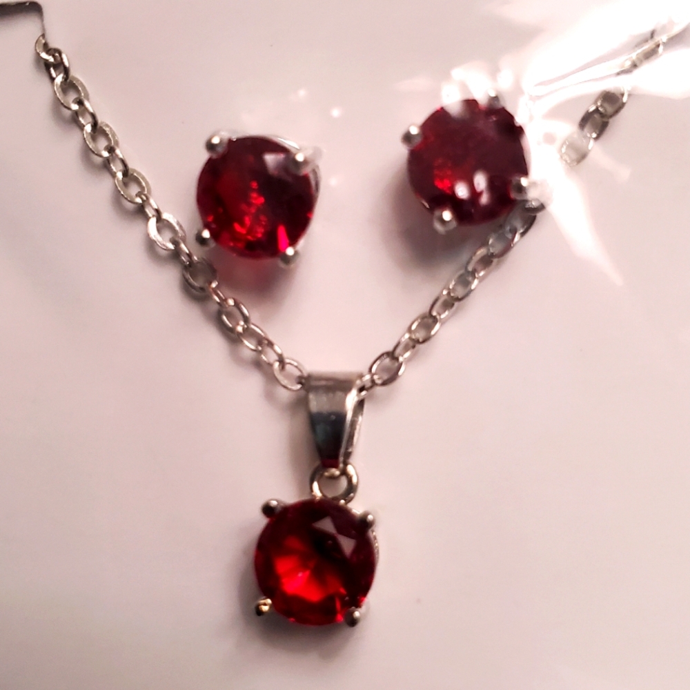Effy Ruby necklace and earrings set NWT